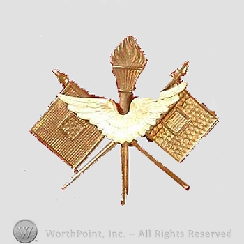 WWI Metal Insignia : WWI Air Service Officer Collar Insignia.