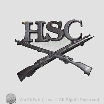 WWI Metal Insignia : WWI HSC Infantry Collar Insignia.