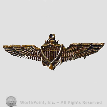 WWI Metal Insignia : 1920's - 30's Navy Pilot Sweetheart Wing.