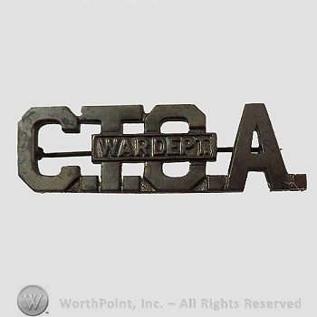 WWI Metal Insignia : Commission on Training Camp Activities Collar Insignia.