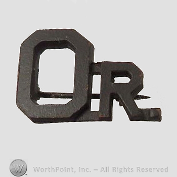 WWI Metal Insignia : WWI Oregon Officers Collar Insignia.