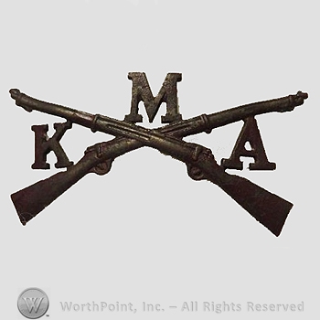 WWI Metal Insignia : Kentucky Military Academy Collar Insignia.