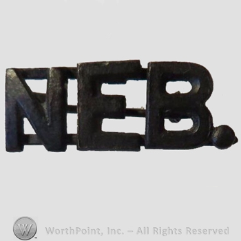 WWI Metal Insignia : Nebraska Officer's Shirt Size Collar Insignia.