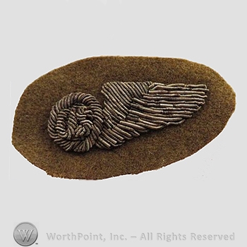 WWI Metal Insignia : Bullion 1919 Observer Wing.