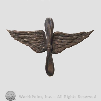 WWI Metal Insignia : Shirt Size Air Service Officer's Collar Insignia.