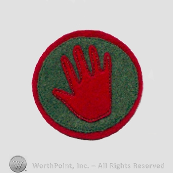 WWI Army Patch : Bloody Hand Award.