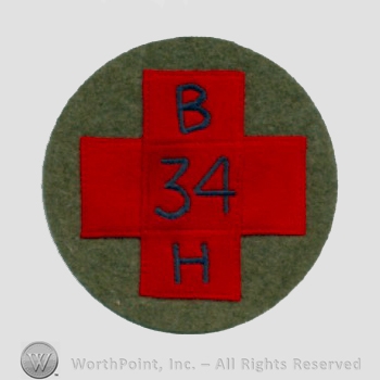 WWI Army Patch : 34th Base Hospital.