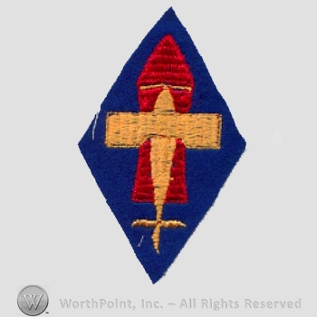 WWI Army Patch : AA Divisional Units Aerial Bomb Section Patch King.