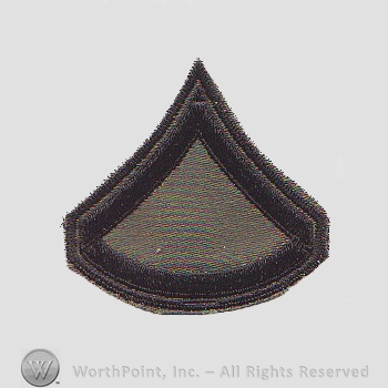 Vietnam Era Subdued Enlisted Ranks Patch : Private 1st Class E-3.