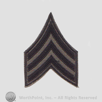 Vietnam Era Subdued Enlisted Ranks Patch : E-5 Sergeant; Specialist 2d Class.