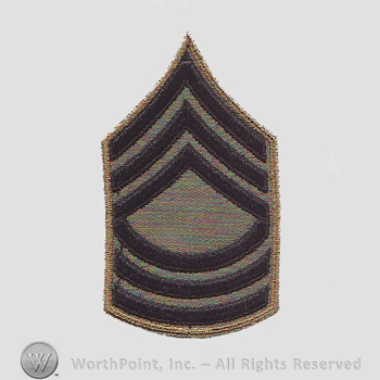 Vietnam Era Subdued Enlisted Ranks Patch : Master Sergeant E-8.