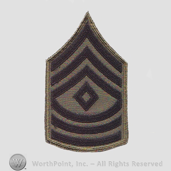 Vietnam Era Subdued Enlisted Ranks Patch : 1st Sergeant E-8.