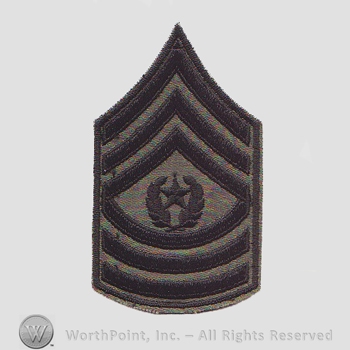 Vietnam Era Subdued Enlisted Ranks Patch : Sergeant Major E-9.