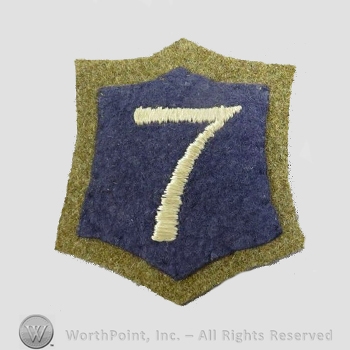 WWI Army Patch : 7th Corps Patch.