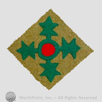 WWI Army Patch : 4th Division Artillery Unit Patch.