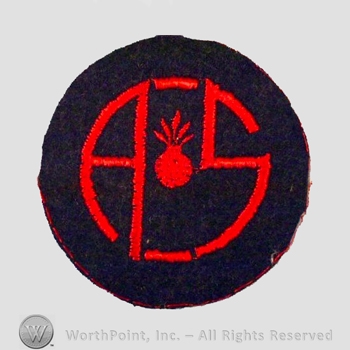 WWI Army Patch : Advance Sector Ordnance Patch.