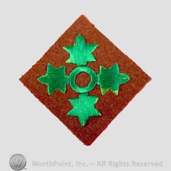WWI Army Patch : 4th Infantry Division Shoulder Patch.