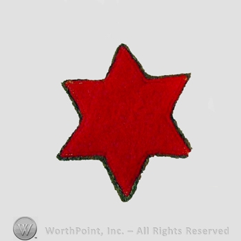 WWI Army Patch : 6th Division Shoulder Patch.