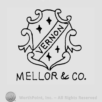 Vernon written on a ribbon over a shield, Mellor & Co written under it