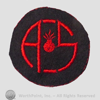 WWI Army Patch : Advanced Sector Ordnance Patch.
