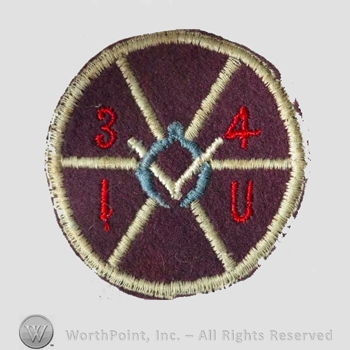 WWI Army Patch : 34th Engineers Installation Utilities .