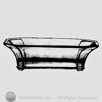Glass pattern: 2481; footed oblong bowl.