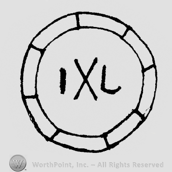IXL written in a circle shape frame with lines on it