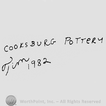 Cooksburg Pottery written above Tim hand written 1982
