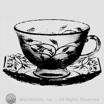 Glass pattern: Tapestry; cup and plate.