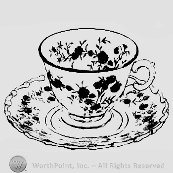 Glass pattern: Bouquet; cup and plate.
