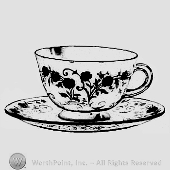 Glass pattern: Buttercup; plate and cup.