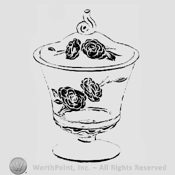 Glass pattern: Camellia; candy jar.