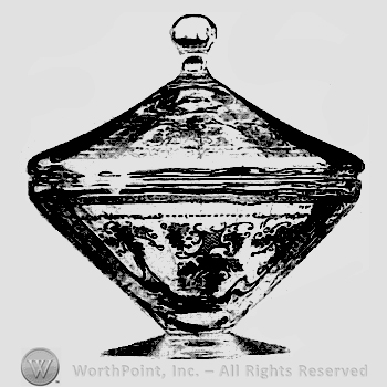 Glass pattern: Delphian; bowl and cover.