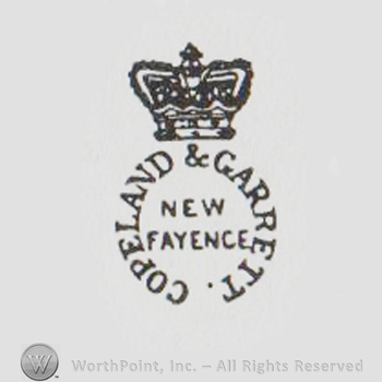 a crown above "copeland & garrett new fayence"