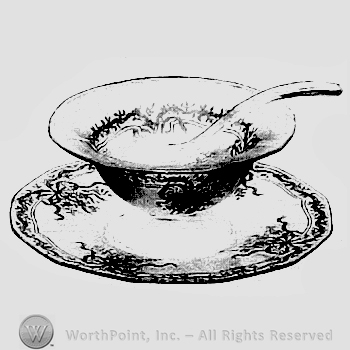 Glass pattern: June; plate and bowl.