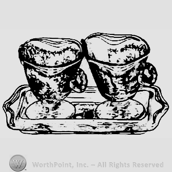 Glass pattern: Mayflower; sugar and creamer.