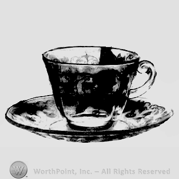 Glass pattern: Morning Glory; plate and cup.