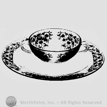 Glass pattern: Queen Anne; plate and cup.