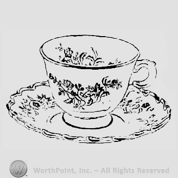 Glass pattern: Starflower; plate and cup.