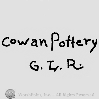 Cowan Pottery written above G.L.R