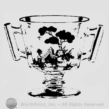 Glass pattern: Willow; footed sugar.
