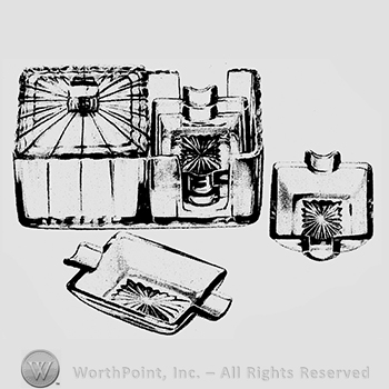 Glass pattern: Baroque; 5 piece smoker set.