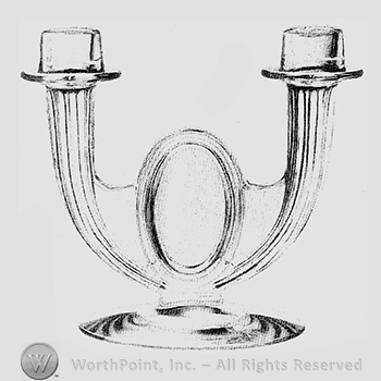Glass pattern: Sunray; candlestick.