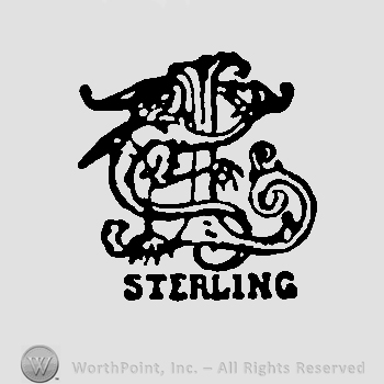 Letter L surrounded by a snake with wings, Sterling written below with uppercase letters. 