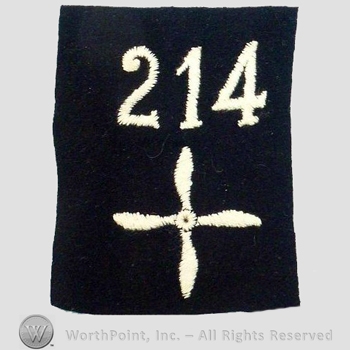 WWI Enlisted Squadron Patch : 214th Air Service Enlisted Squadron Patch.