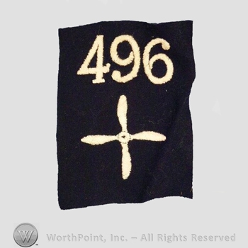 WWI Enlisted Squadron Patch : 496th Air Service Enlisted Squadron Patch.