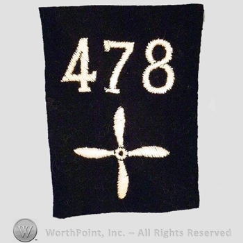 WWI Enlisted Squadron Patch : 478th Air Service Enlisted Squadron Patch.