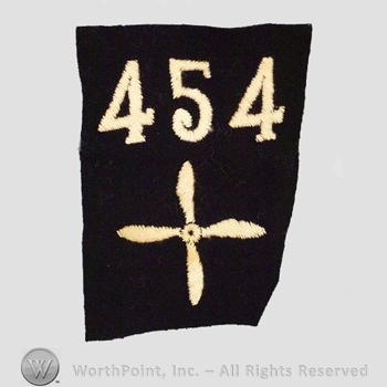 WWI Enlisted Squadron Patch : 454th Air Service Enlisted Squadron Patch.