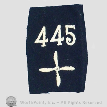 WWI Enlisted Squadron Patch : 445th Air Service Enlisted Squadron Patch.