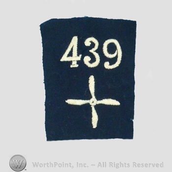 WWI Enlisted Squadron Patch : 439th Air Service Enlisted Squadron Patch.